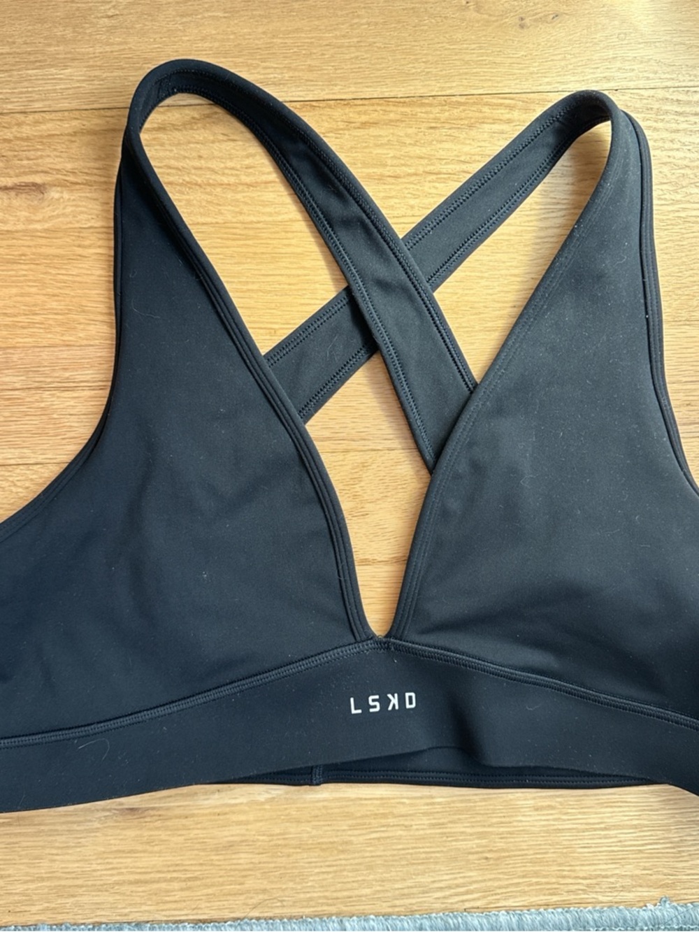 LSKD Black Crisscross Low-Impact Sports Bra
